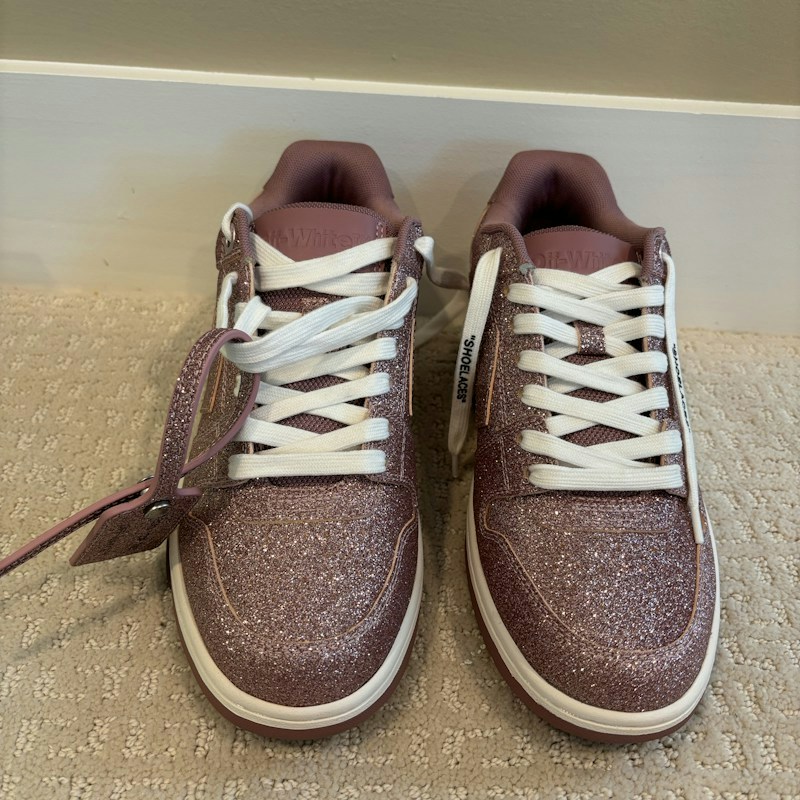 Off-White Out Of Office Glitter Leather Pink Pink