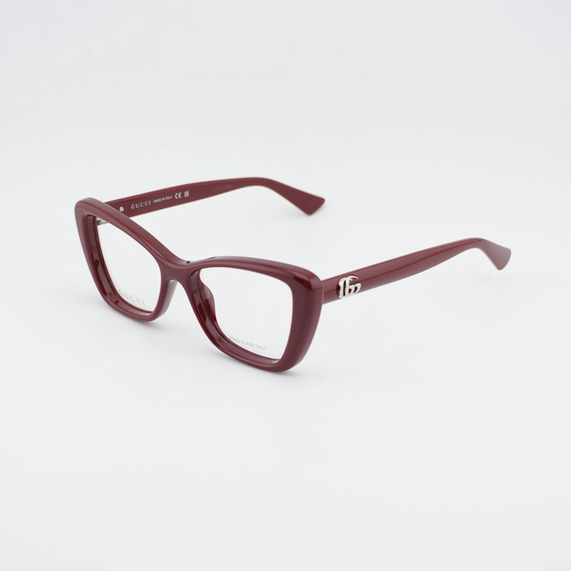 Gucci GG1977O 004 Cat Eye Eyeglasses Shiny Burgundy