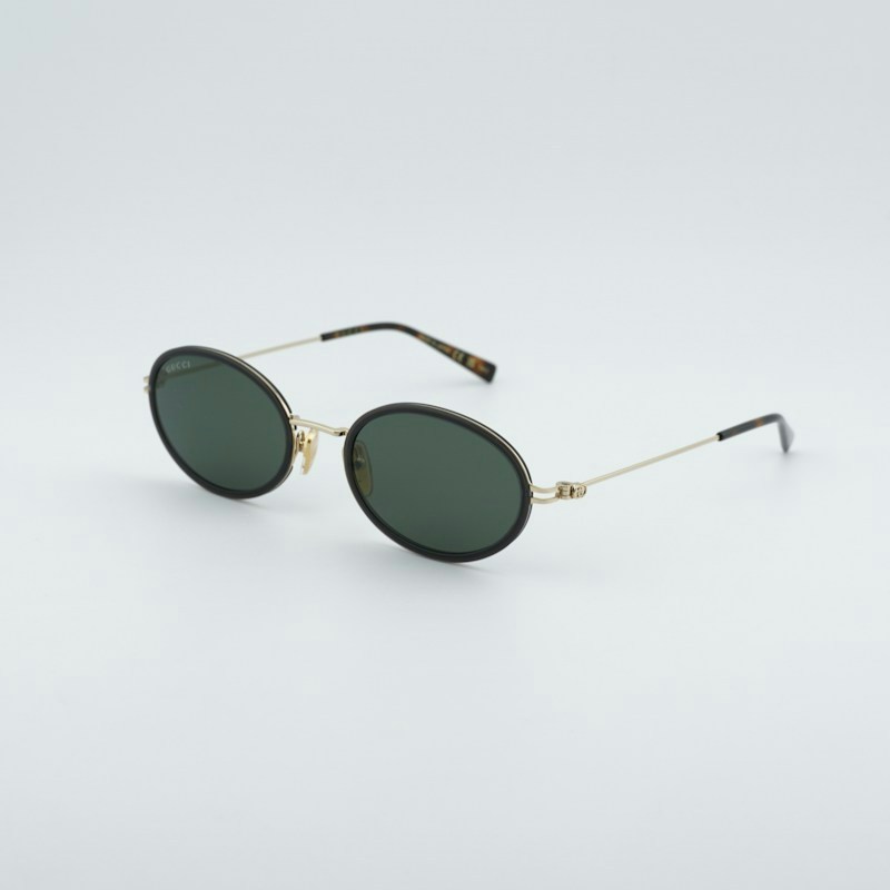Gucci GG1980S 001 Oval Sunglasses Transparent Dark Grey/Gold