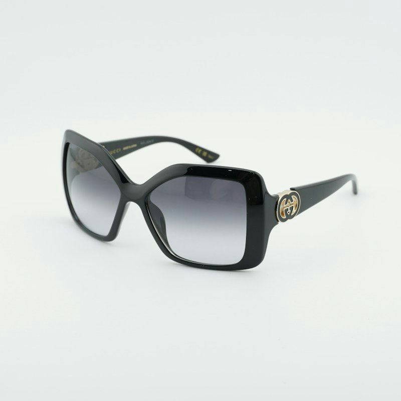 Lunettes de soleil carrées Gucci GG2015S 001, noir/gris