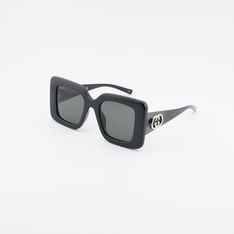 Lunettes de soleil carrées Gucci GG2025S 001, noir/gris