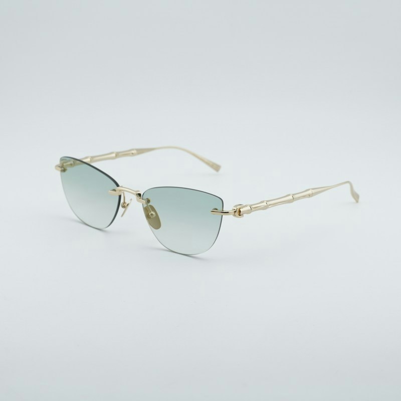 Occhiali da sole Gucci GG2063S 003 Cat Eye Shiny Endura Gold/Green Gradient Mirror