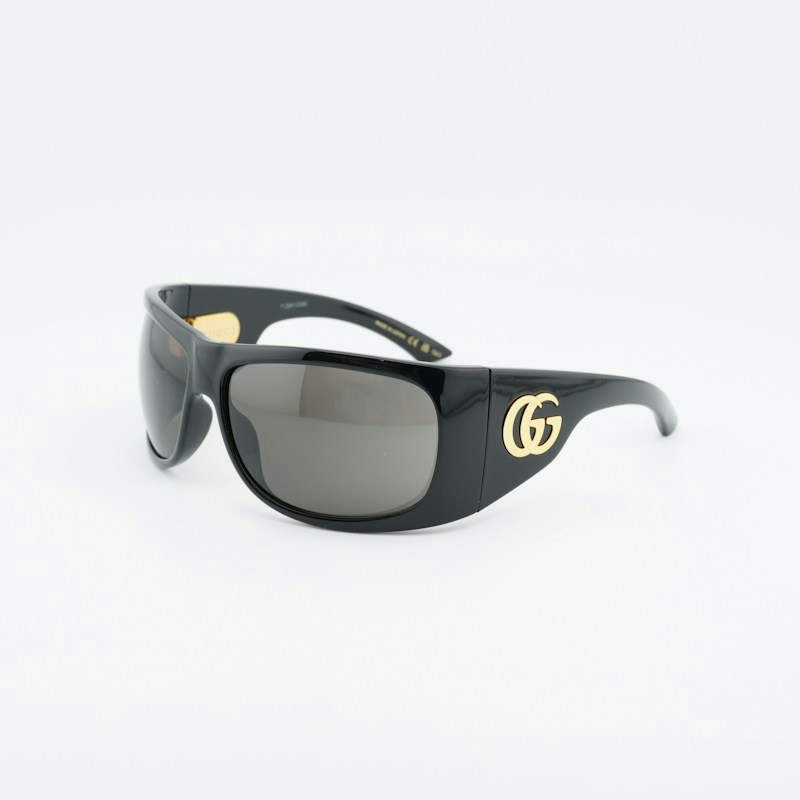 Lunettes de soleil enveloppantes rectangulaires Gucci GG2170S 001 Noir/gris