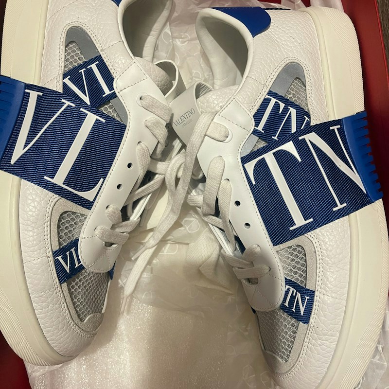 Valentino Garavani VL7N Low Top White Blue Grey Mesh