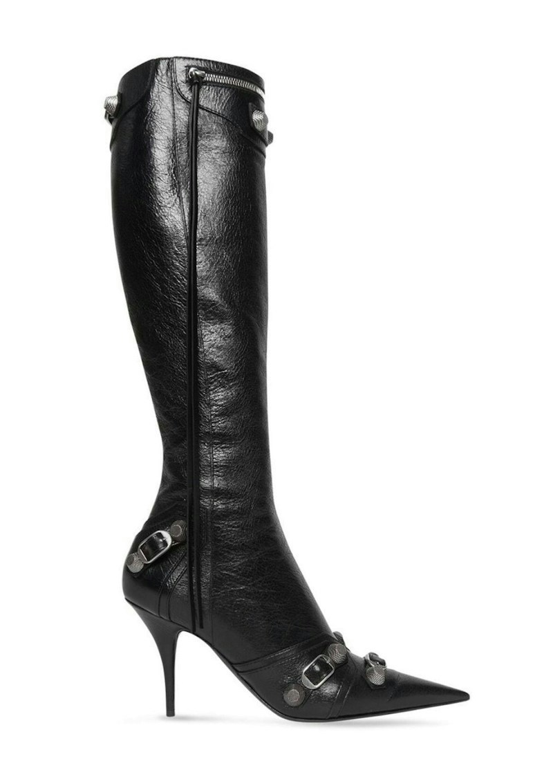Balenciaga Le Cagole Black Leather Knee-High Boots
