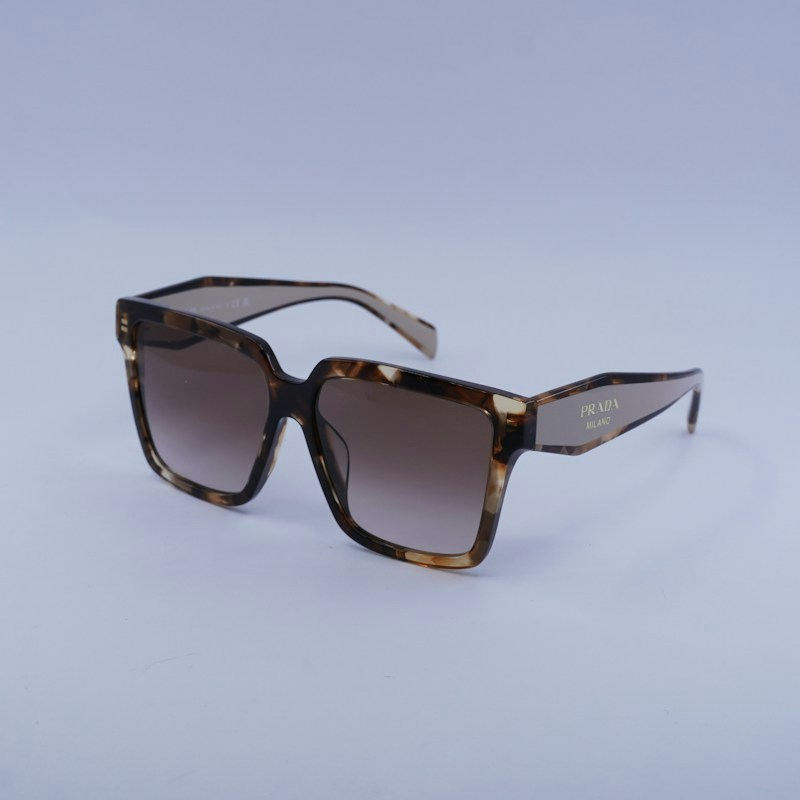 Prada PR24ZSF 07R0A6 Square Sunglasses Caramel Havana