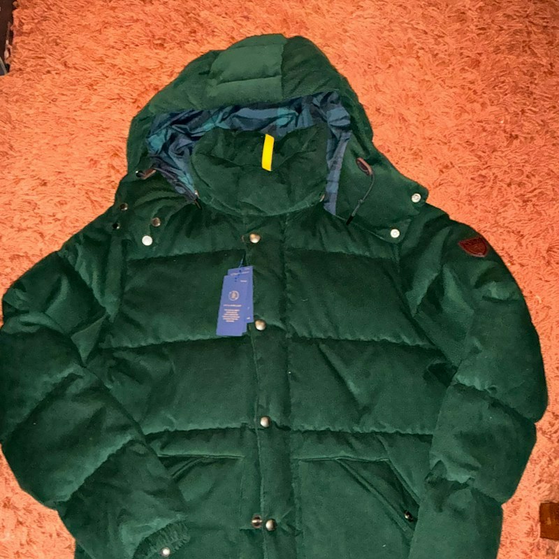 Polo Ralph Lauren Corduroy Down Puffer Jacket Green