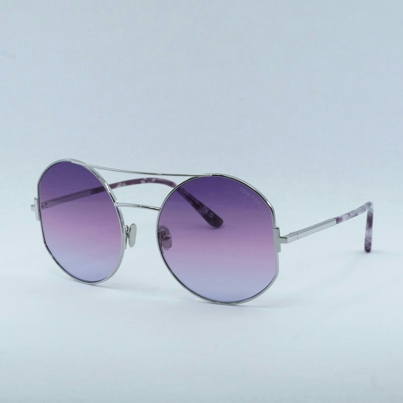 Tom Ford Dolly FT0782 16Y Geometric Sunglasses Shiny Palladium