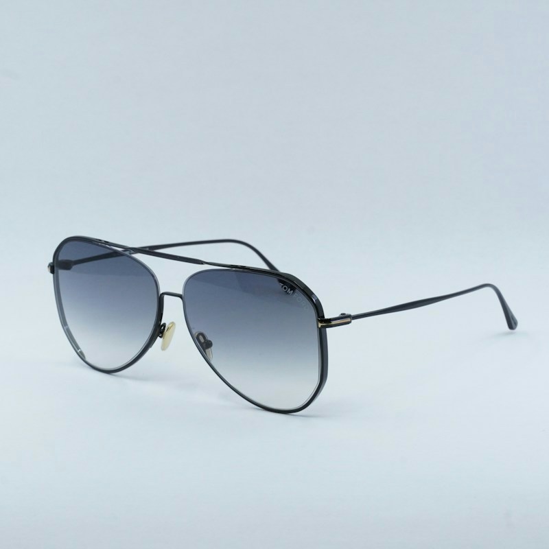 Lunettes de soleil unisexes Tom Ford Charles-02 FT0853 01B Aviator Noir/Smoke
