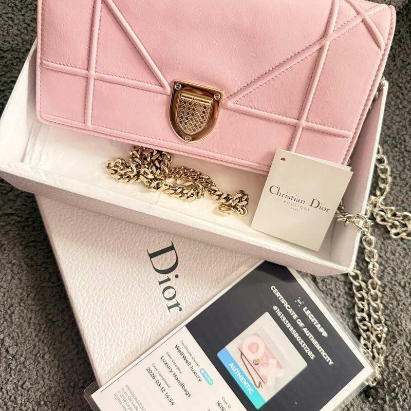 Cartera Christian Dior Diorama en Cadena Rosa