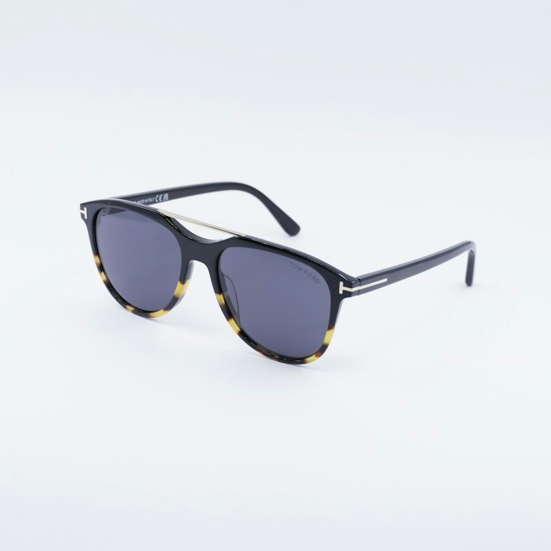 Tom Ford FT1098 05A Damian-02 Aviator Sonnenbrille, Schwarz/Havanna/Smoke