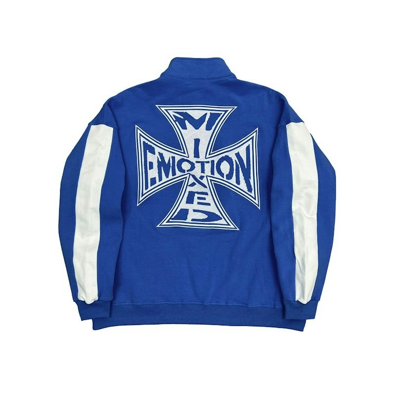 Sweatshirt zippé à quart Mixed Emotion bleu