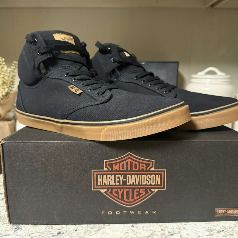Harley-Davidson Canvas High Top Sneakers Black Gum