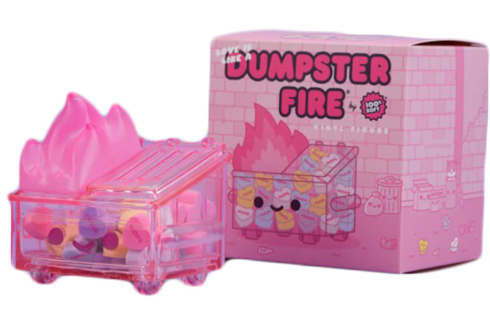 100% Soft Soft Dumpster Fire Valentines Day Edition Vinyl Figure Pink