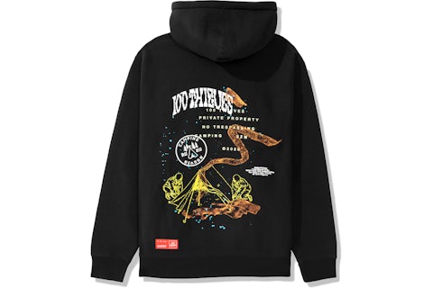 100 Thieves Camping SZN Hoodie Black Men s SS20 US