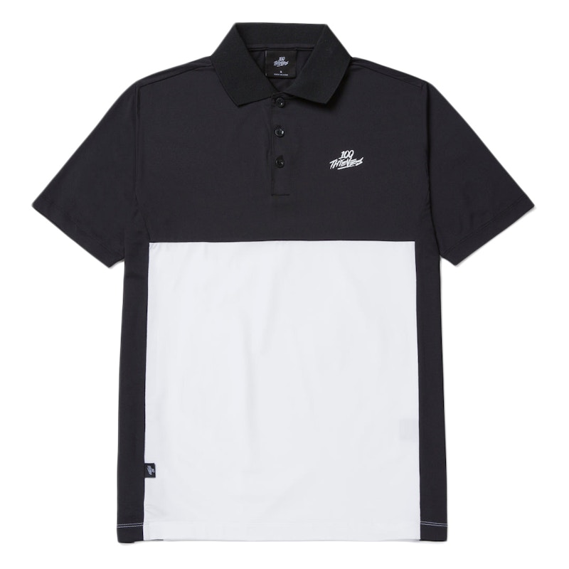 100 Thieves Country Club Par Short Sleeve Polo Black/White - SS22