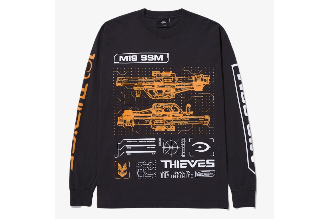 Pre-owned 100 Thieves X Halo M19 Ssm Ls T-shirt Black