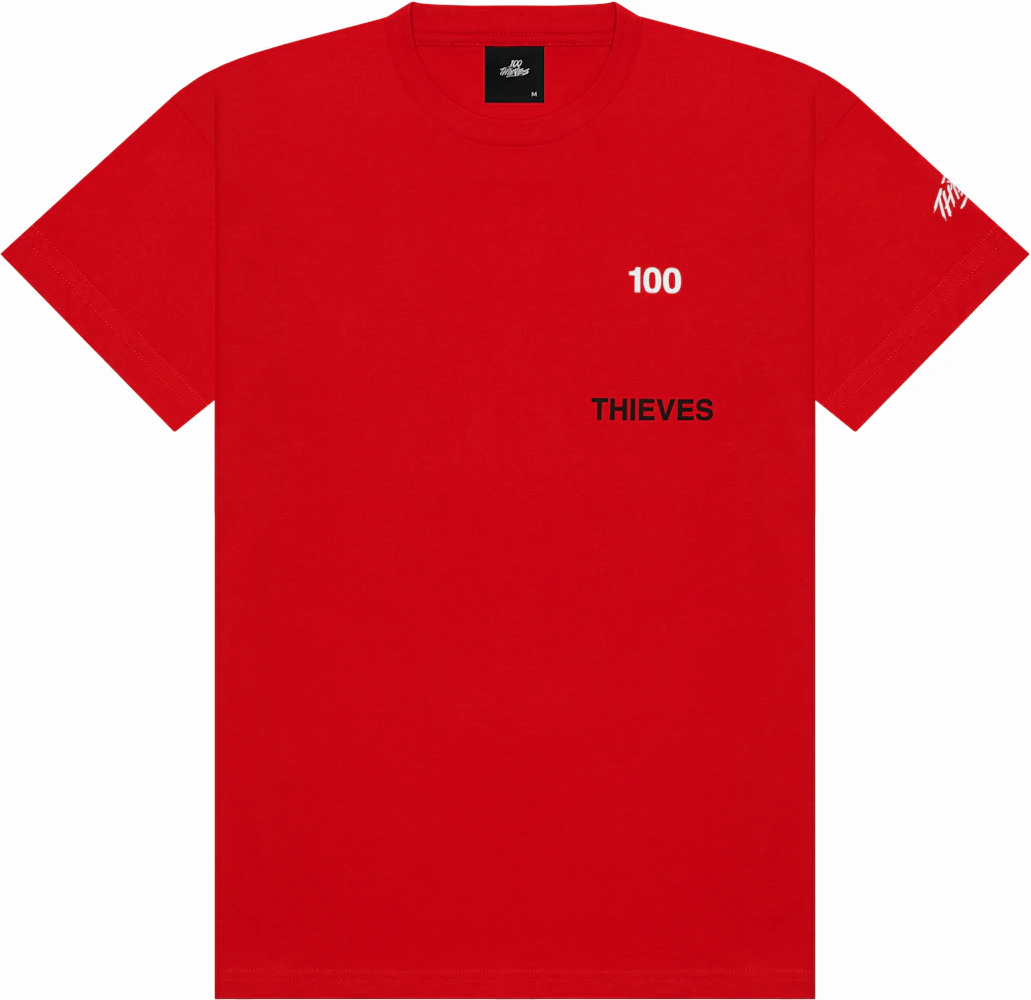 100 Thieves Numbers T-Shirt Red Men's - SS20 - US