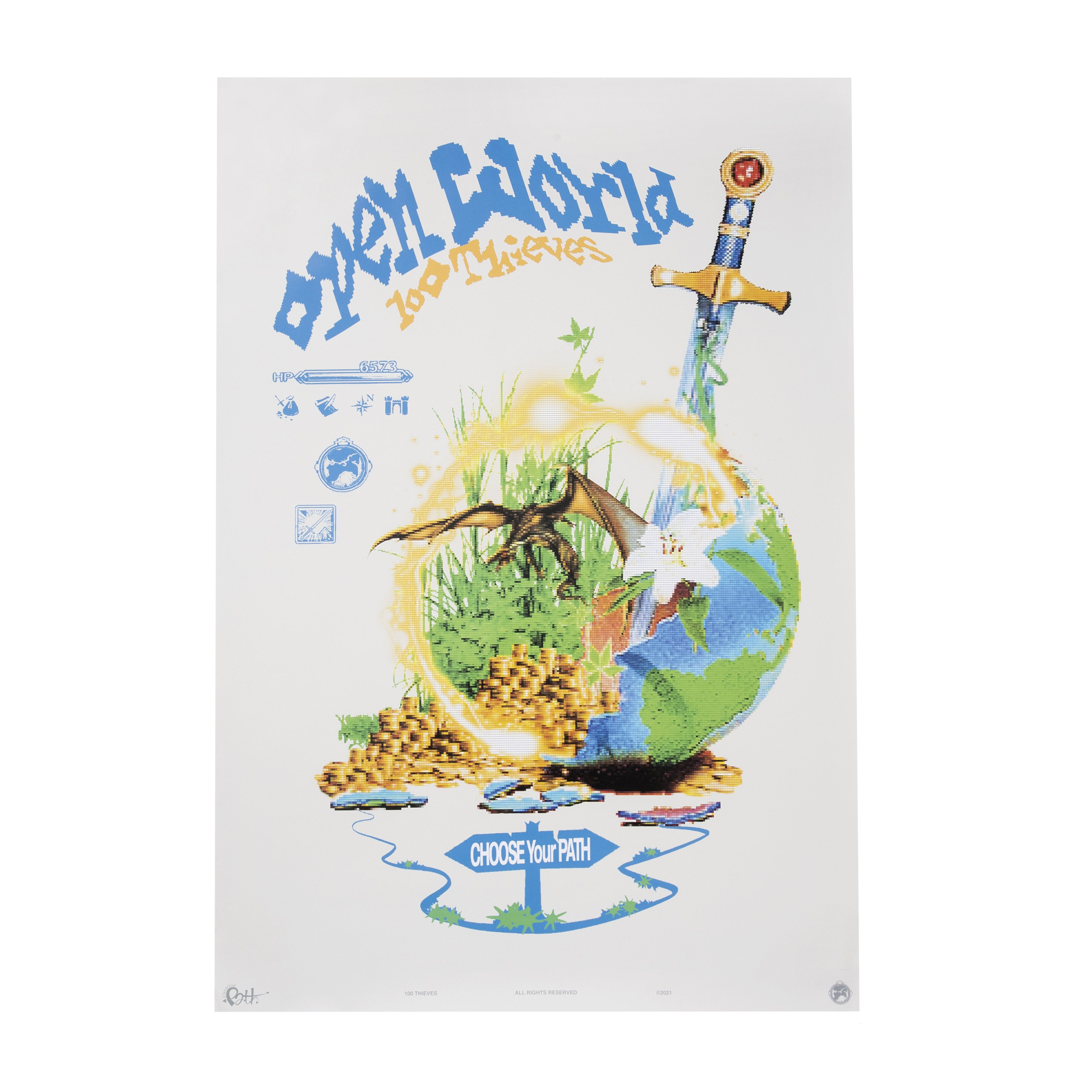 100 Thieves Overworld Poster Poster White - SS21 - US