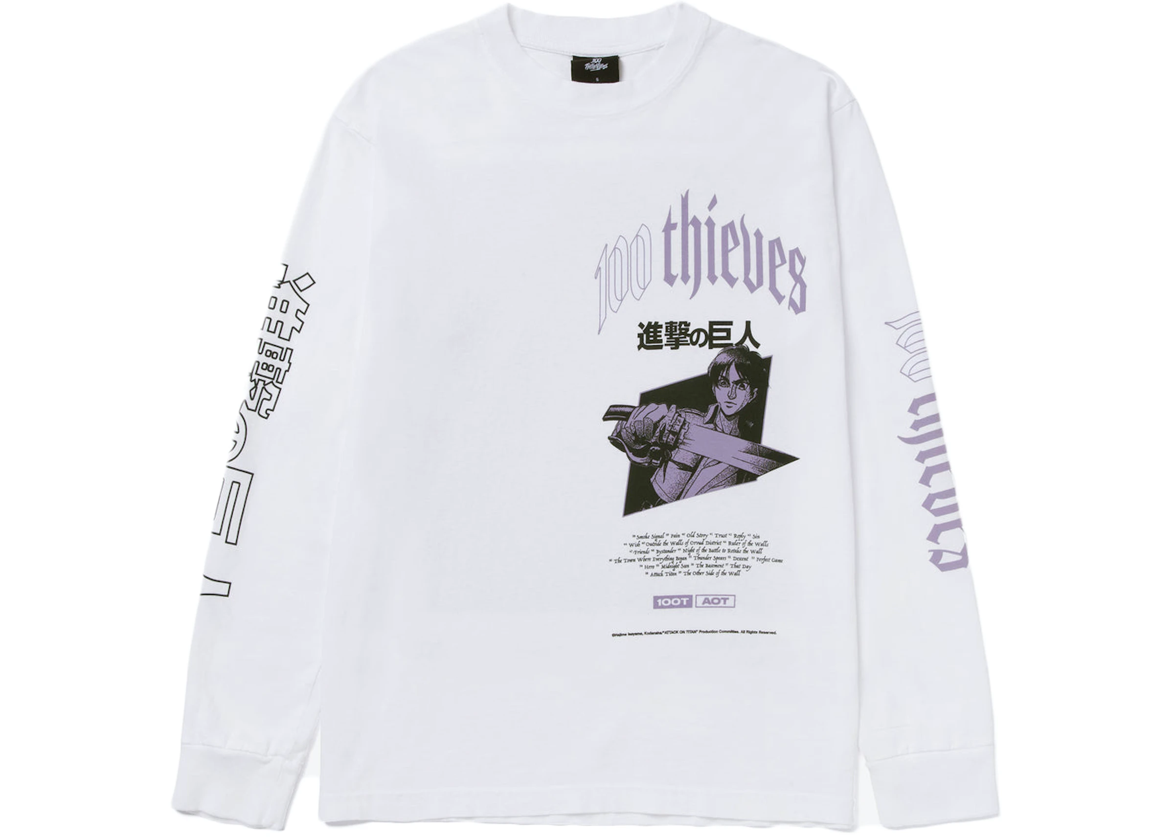 directory welzijn Dosering 100 Thieves x Attack on Titan Attack Titan Long Sleeve T-shirt White - SS22  - US