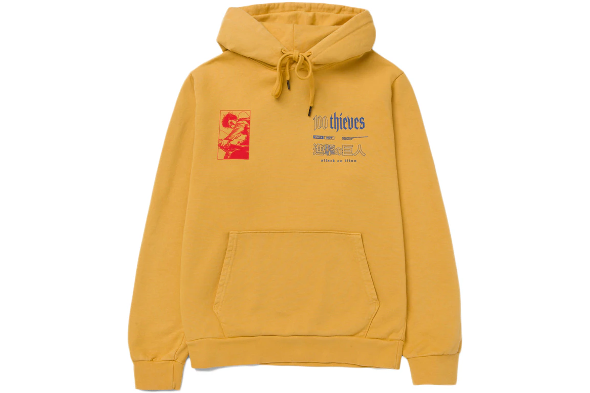 100 Thieves x Attack on Titan Scout Hoodie Gold