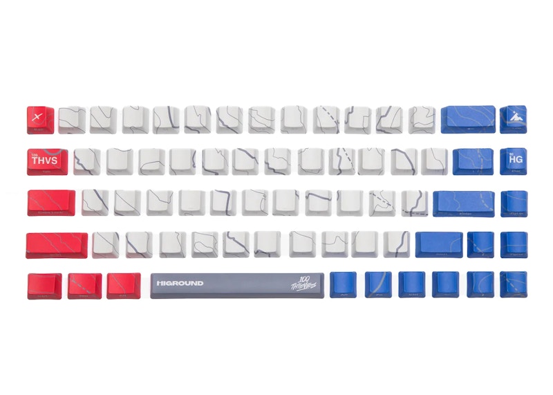 100 Thieves X Higround Cartograph Keycap Set Red/White/Blue - IT