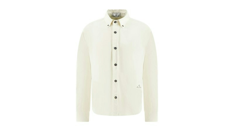 Stone Island Organic Cotton Oxford Shirt Ivory