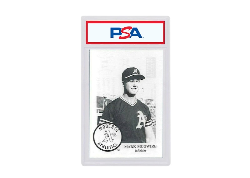 1985 Chong Modesto A's 17 Mark McGwire Correct Spelling (PSA