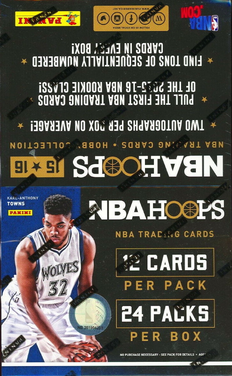 2015-16 Panini NBA Hoops Basketball Hobby Box - 2015-16 - GB