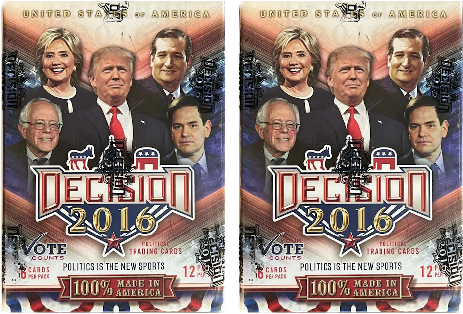 2016 Decision Political Trading Cards Blaster Box 2x Lot 2016 MX