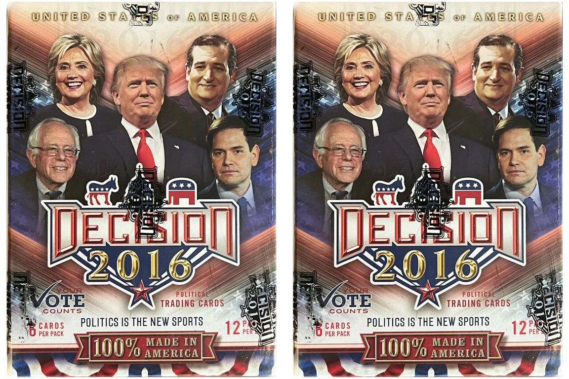 2016 Decision Political Trading Cards Blaster Box 2x Lot