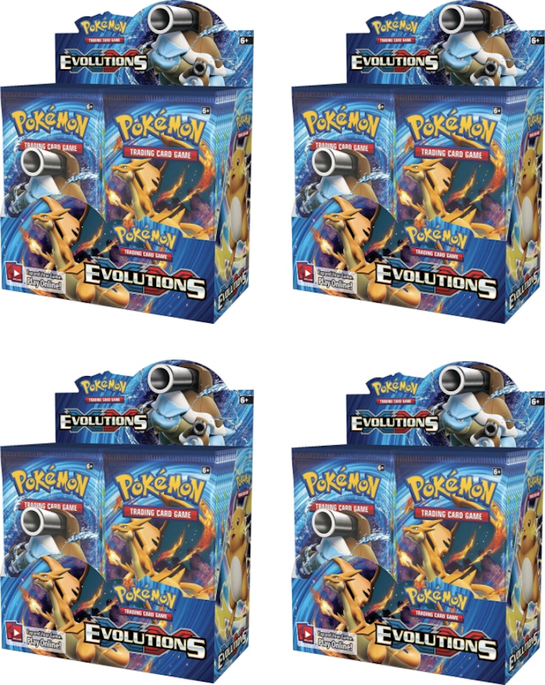 16 Pokemon Xy Evolutions Booster Box 4x Lot
