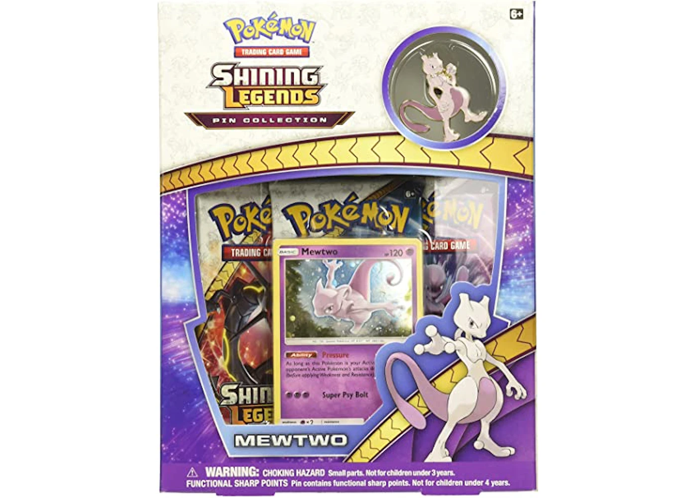 2017 Pokemon TCG Shining Legends Pin Collection Mewtwo - US 2017 Pokemon TCG Shining Legends Pin Collection Mewtwo - US