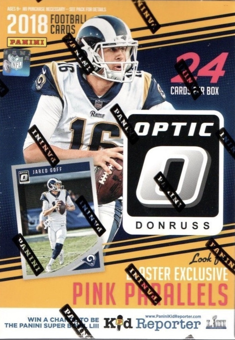 2018 Donruss Optic Football Blaster Box (Pink Parallels) (Yellow Box ...