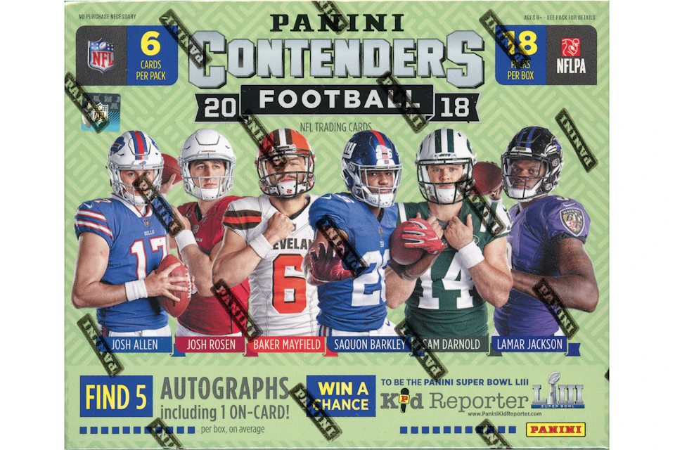 2018+Panini+Contenders+Football+1st+Off+The+Line+Hobby+Box