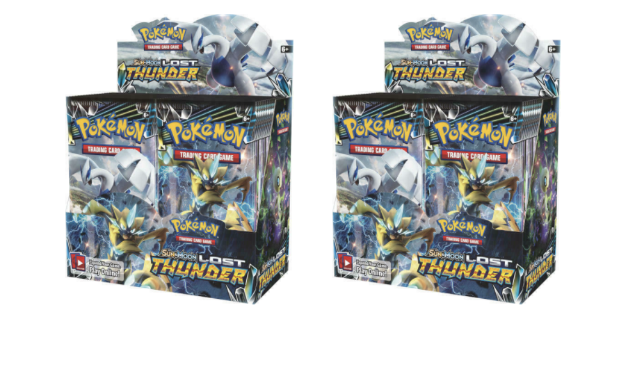 Lot of 4 Pokemon Sun & Moon Lost Thunder Booster Pack with Coins 