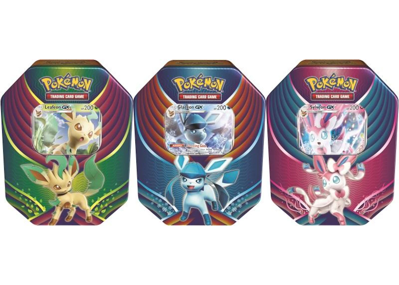 2018 Pokemon TCG Evolution Celebration Tin Leafeon GX/Glaceon GX/Sylveon Gx Lot - US 2018 Pokemon TCG Evolution Celebration Tin Leafeon GX/Glaceon GX/Sylveon Gx Lot - US