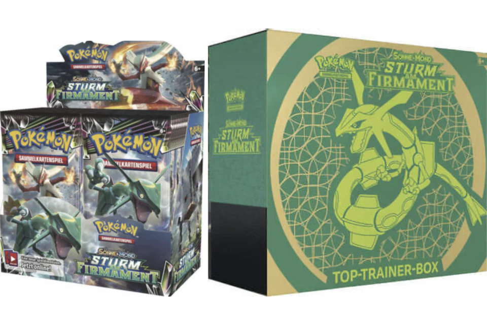 Pokémon TCG Sonne & Mond Sturm am Firmament Top Trainer Box/Booster Box 2x Bundle