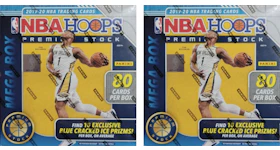 2019-20 Panini NBA Hoops Premium Stock Basketball 80 Ct. Mega Box (Blue Cracked Ice) 2x Lot