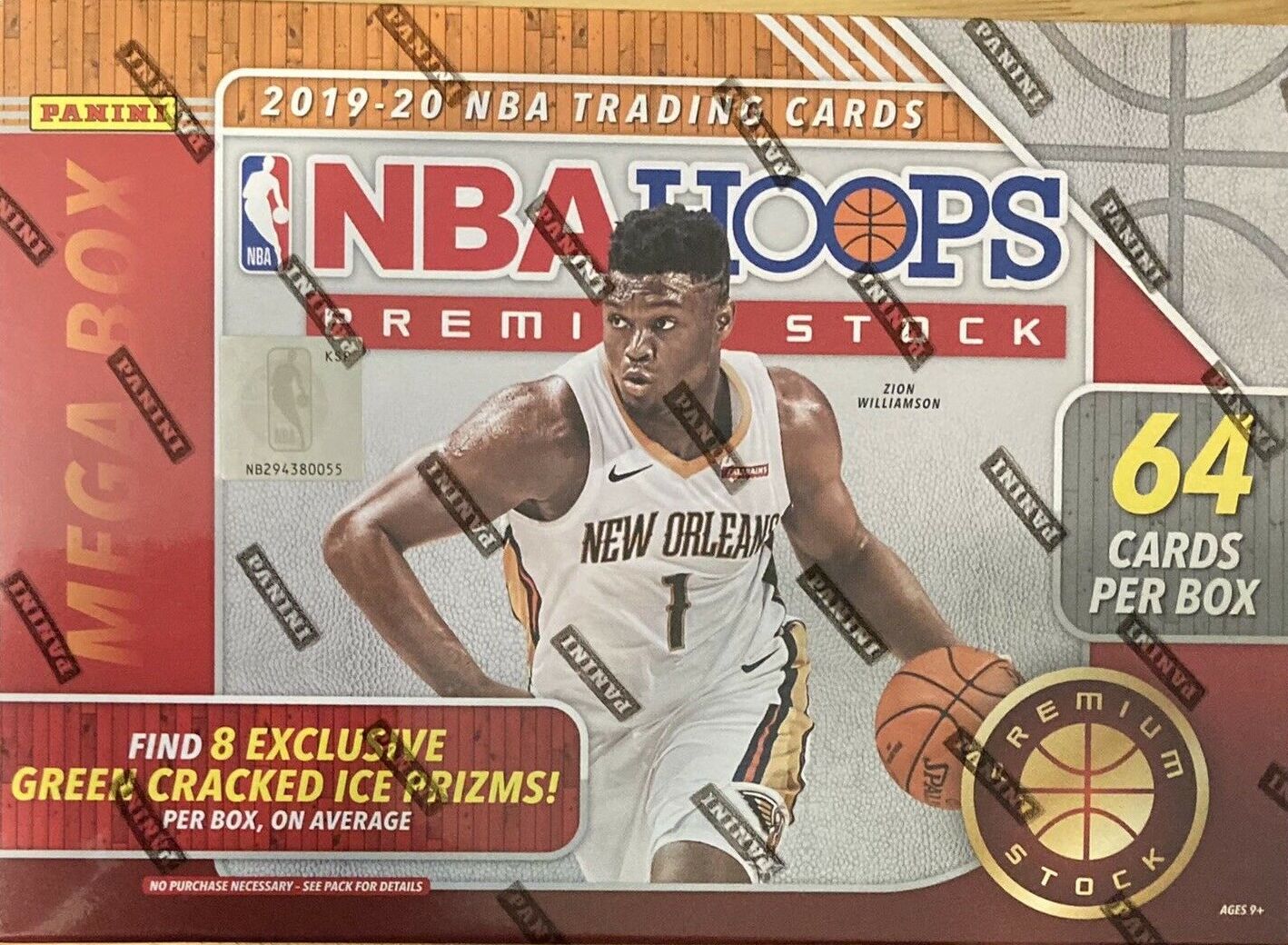 2019-20 Panini NBA Hoops Premium Stock Basketball Mega Box 64 ct