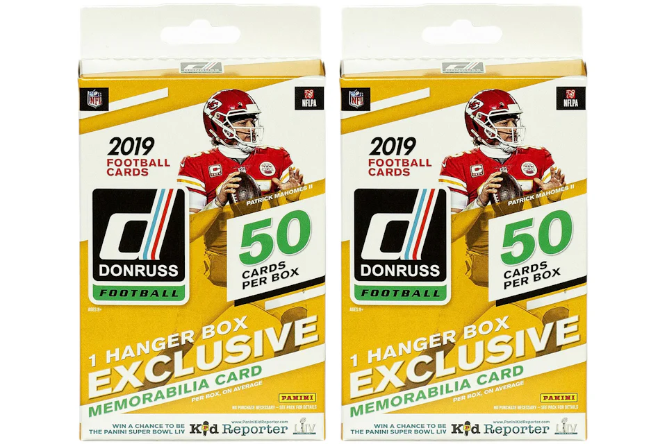 2019 Panini Donruss Football Hanger Box (1 Memorabilia Card) 2x Lot