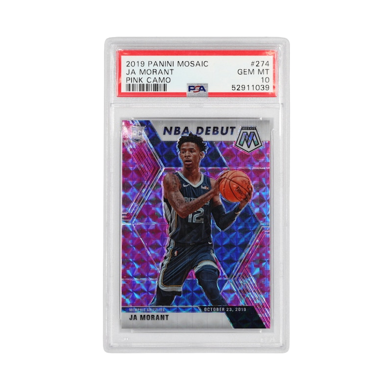 その他 2019 Panini Mosaic Intro JA MORANT #7 2019 Panini Mosaic Ja Morant NBA Debut Rookie Camo Pink #274 (PSA