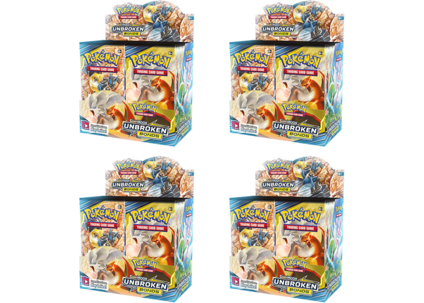 2019 Pokemon Sun & Moon Unbroken Bonds Booster Box 4X Lot - US 2019 Pokemon Sun & Moon Unbroken Bonds Booster Box 4X Lot - US