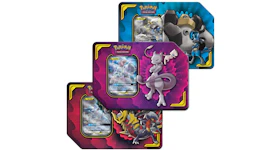 Pokémon TCG Power Partnership Tin Mewtwo & Mew GX/Lucario & Melmetal GX/Garchomp & Giratina GX Lot