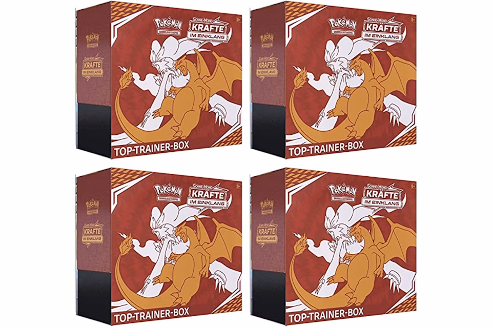 Pokémon TCG Sonne & Mond Kräfte im Einklang Top Trainer Box 4x Lot