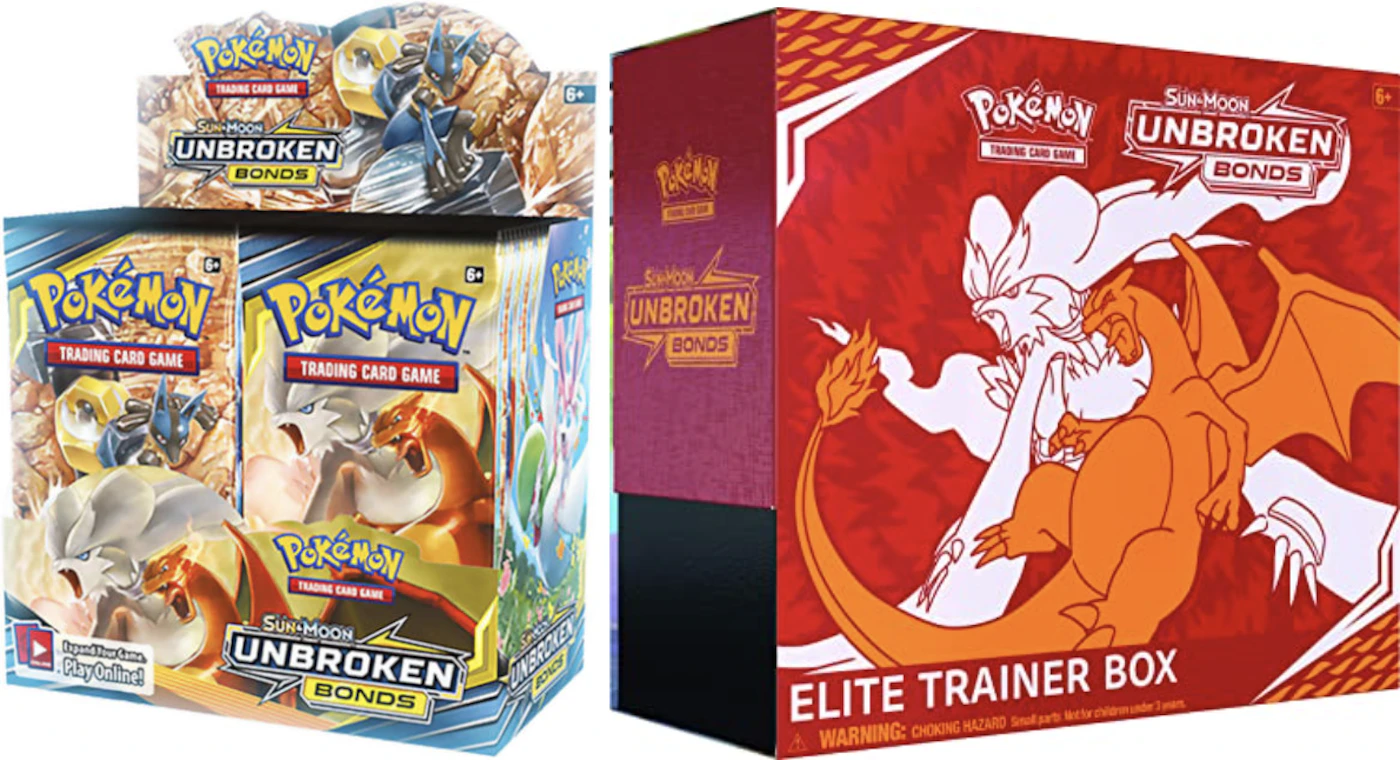 Pokémon TCG Sun & Moon Unbroken Bonds Booster Box & Elite Trainer Box - US