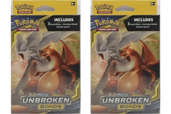 Pokémon TCG Sole & Luna Legami Ininterrotti Scatola Appendiabiti 2x Lotto