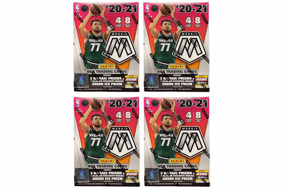 2020-21 Panini Mosaic Basketball Fanatics Exclusive Blaster Box (Green Ice Prizm) 4x Lot