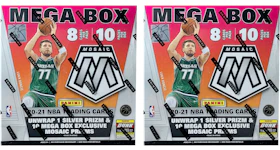 2020-21 Panini Mosaic Basketball Walmart Mega Box (Reactive Blue Prizms) 2x Lot