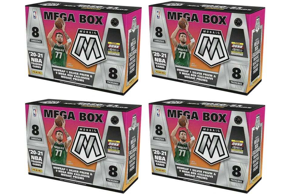 2020-21 Panini Mosaic Basketball Target Mega Box (Reactive Yellow Prizms) (8 Packs) 4x Lot